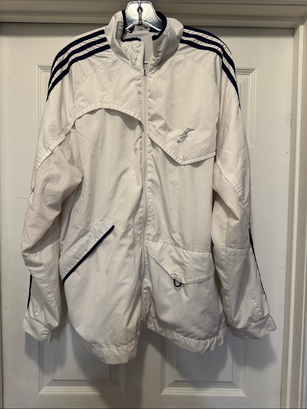 adidas White and Navy Track Jacket
